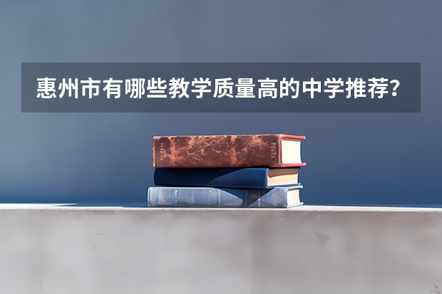 惠州市有哪些教学质量高的中学推荐？