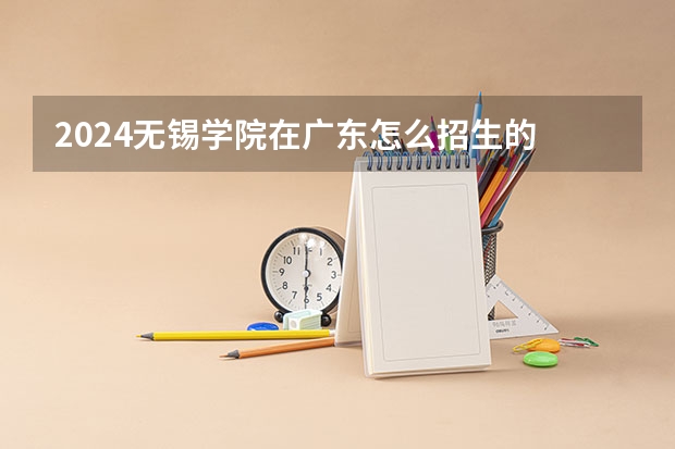 2024无锡学院在广东怎么招生的