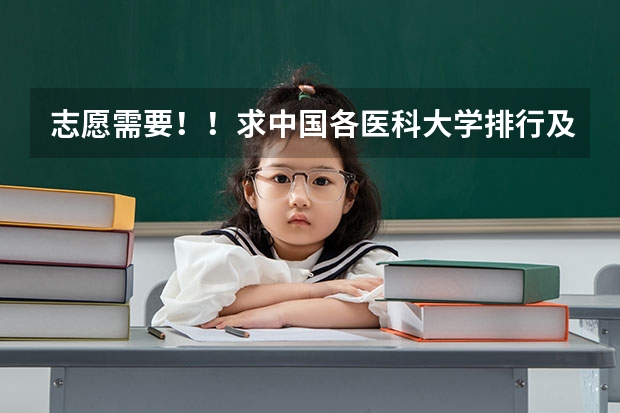 志愿需要！！求中国各医科大学排行及历年录取分数线（理科）（全国高校排名及录取分数线）