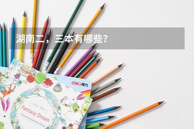 湖南二，三本有哪些？
