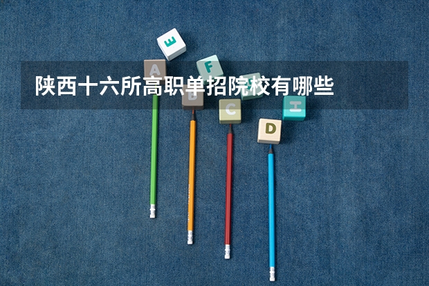 陕西十六所高职单招院校有哪些