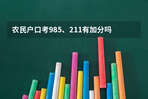 农民户口考985、211有加分吗