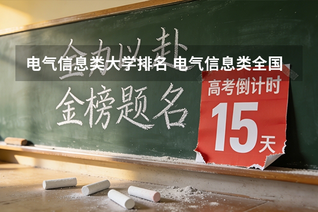 电气信息类大学排名 电气信息类全国排名
