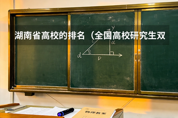 湖南省高校的排名（全国高校研究生双控排名要最全的）