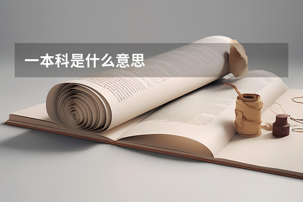 一本科是什么意思