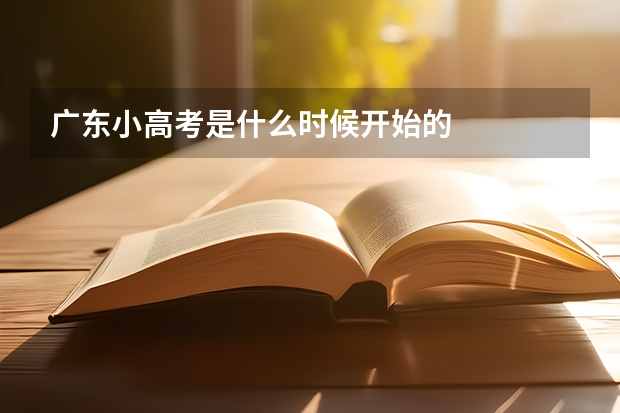 广东小高考是什么时候开始的