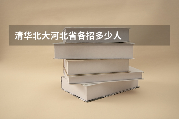 清华北大河北省各招多少人