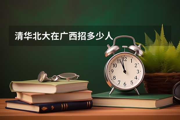 清华北大在广西招多少人