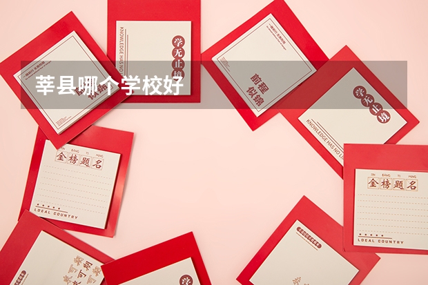 莘县哪个学校好
