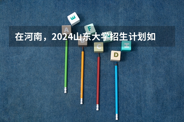 在河南，2024山东大学招生计划如何