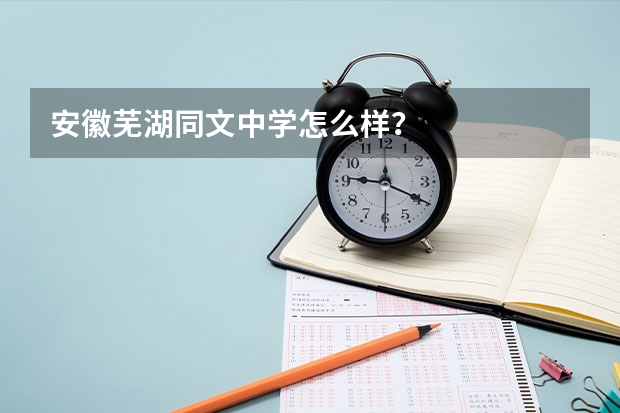 安徽芜湖同文中学怎么样？