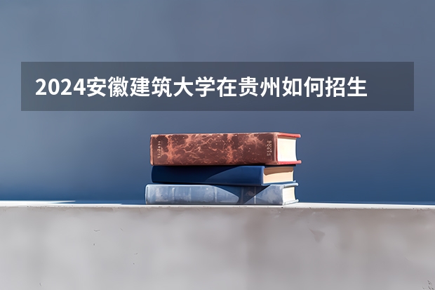2024安徽建筑大学在贵州如何招生