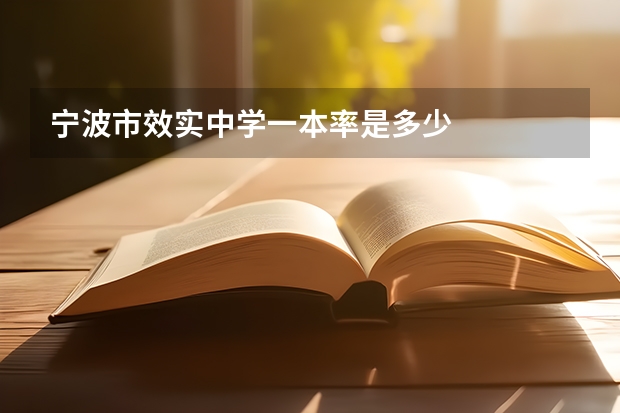 宁波市效实中学一本率是多少