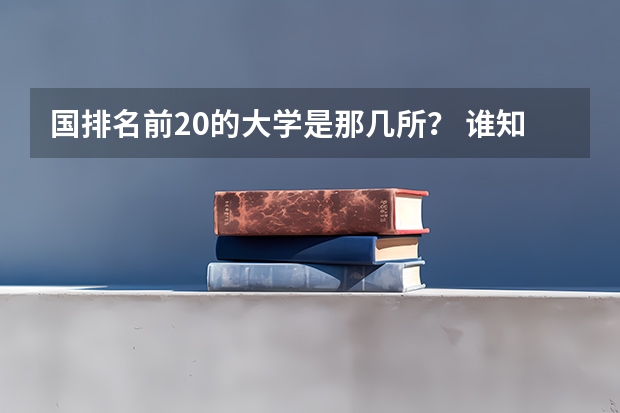 国排名前20的大学是那几所？ 谁知道中国名牌大学20强？